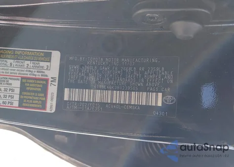 2008 Toyota Camry Se z USA, uszkodzony, nr VIN 4T1BE46K38U239505